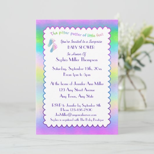 Tiny Tootsies Einladung (Stehend Vorderseite)