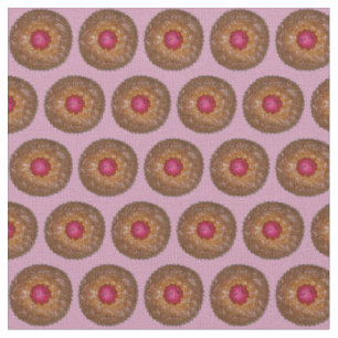 Tiny Tortes Raspberry Linzer Torte Cookies Fabric Stoff
