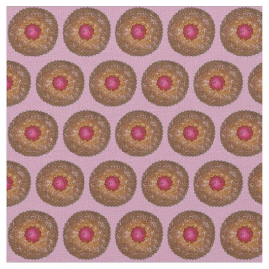 Tiny Tortes Raspberry Linzer Torte Cookies Fabric Stoff (Nahaufnahme)