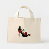 Tiny Tote Bag - Stiletto-Rose Mini Stoffbeutel (Vorne)