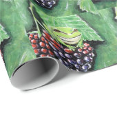 Tiny Tree Frog auf einer BlackBerry-Malerei Geschenkpapier (Rolleneckpunkt)