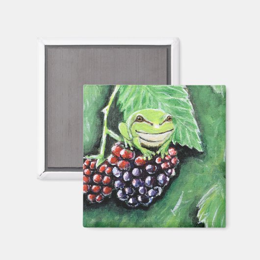 Tiny Tree Frog auf einer BlackBerry-Malerei Magnet (Vorderseite/Rückseite)