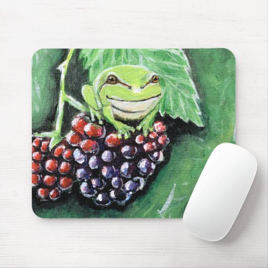 Tiny Tree Frog auf einer BlackBerry-Malerei Mousepad (Mit Mouse)