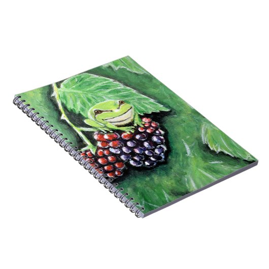 Tiny Tree Frog auf einer BlackBerry-Malerei Notizblock (Rechte Seite)