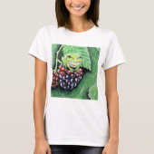 Tiny Tree Frog auf einer BlackBerry-Malerei T-Shirt (Vorderseite)