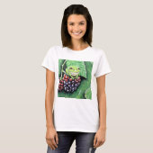 Tiny Tree Frog auf einer BlackBerry-Malerei T-Shirt (Vorne ganz)