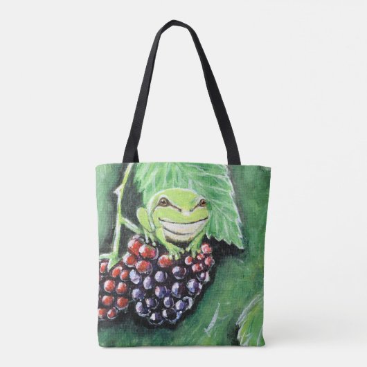 Tiny Tree Frog auf einer BlackBerry-Malerei Tasche (Rückseite)