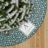 Tiny Trees | Mit Monogramm Grün Polyester Weihnachtsbaumdecke