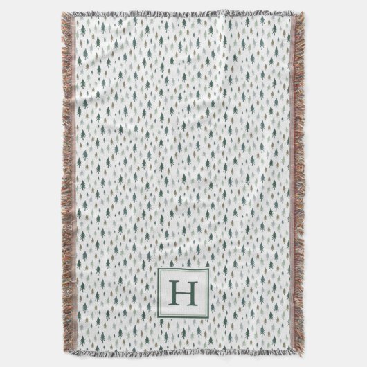 Tiny Trees | Mit Monogramm Urlaub Decke (Vorderseite Vertikal)