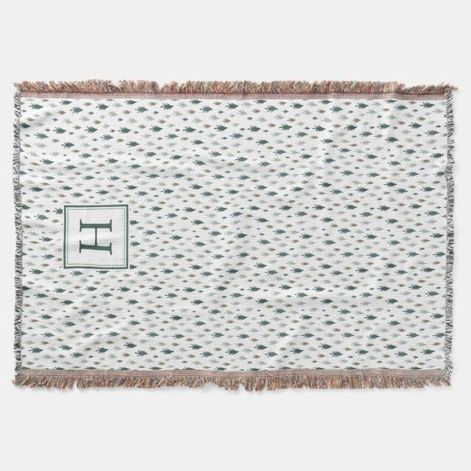 Tiny Trees | Mit Monogramm Urlaub Decke (Vorderseite)