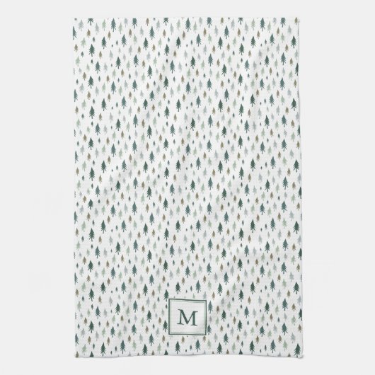 Tiny Trees Mit Monogramm Weihnachten Küchentuch (Vertikal)