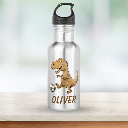 Tiny Trex Personalisiert Fußball spielen Edelstahlflasche
