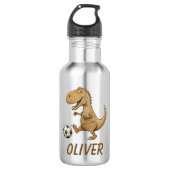 Tiny Trex Personalisiert Fußball spielen Edelstahlflasche (Vorderseite)