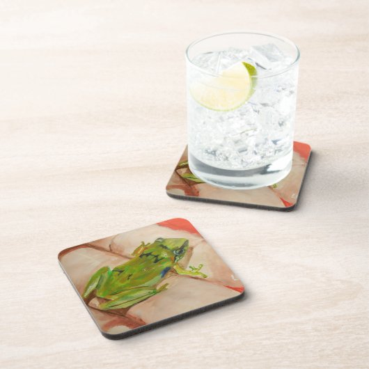 Tiny Tropical Frog Getränkeuntersetzer (Rechte Seite)