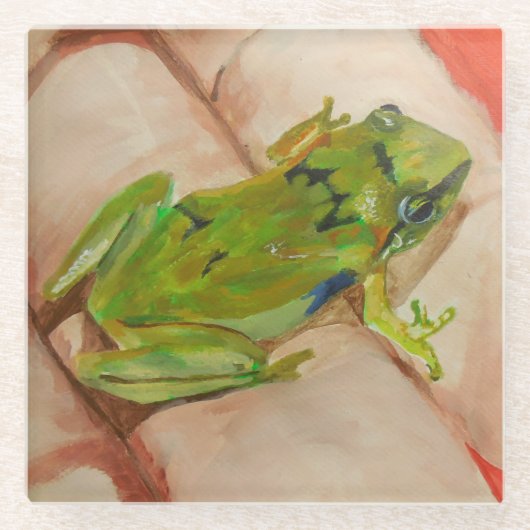 Tiny Tropical Frog Glasuntersetzer (Vorderseite)