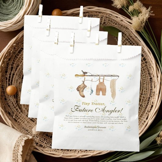 Tiny Trotter Future Angler Fishing Babydusche Geschenktütchen
