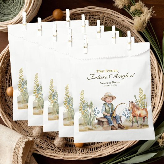 Tiny Trotter Future Angler Fishing Boy Baby Dusche Geschenktütchen