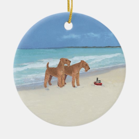 Tiny Tugboat Keramik Ornament (Vorne)