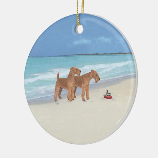 Tiny Tugboat Keramik Ornament (Links)