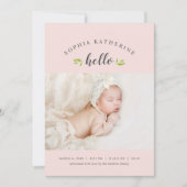 Tiny Twigs Foto Geburtserklärung Ankündigung (Vorderseite)