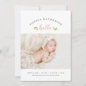 Tiny Twigs Foto Geburtserklärung Ankündigung (Vorderseite)