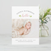 Tiny Twigs Foto Geburtserklärung Ankündigung (Stehend Vorderseite)