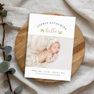 Tiny Twigs Foto Geburtserklärung Ankündigung