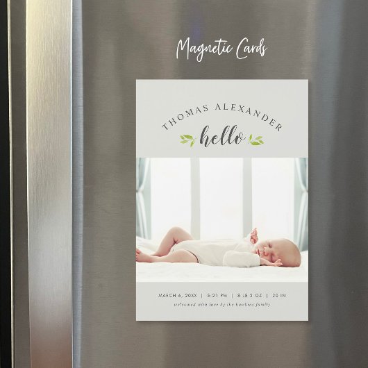 Tiny Twigs Magnetic Foto Geburtsankündigung Magnetkarte