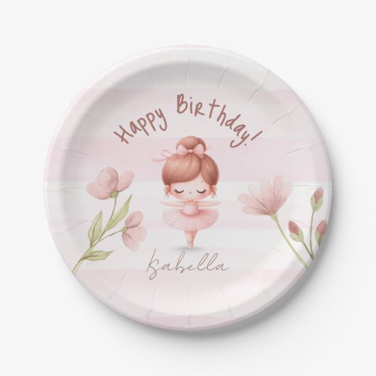 Tiny Twirls – Ballerina  Pappteller (Vorderseite)