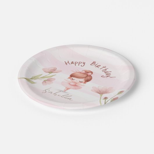 Tiny Twirls – Ballerina Pappteller (Schrägansicht)