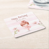 Tiny Twirls – Ballerina  Rechteckiger Pappuntersetzer (angewinkelt)