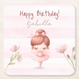 Tiny Twirls – Ballerina  Rechteckiger Pappuntersetzer