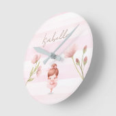 Tiny Twirls – Ballerina  Runde Wanduhr (Winkel)