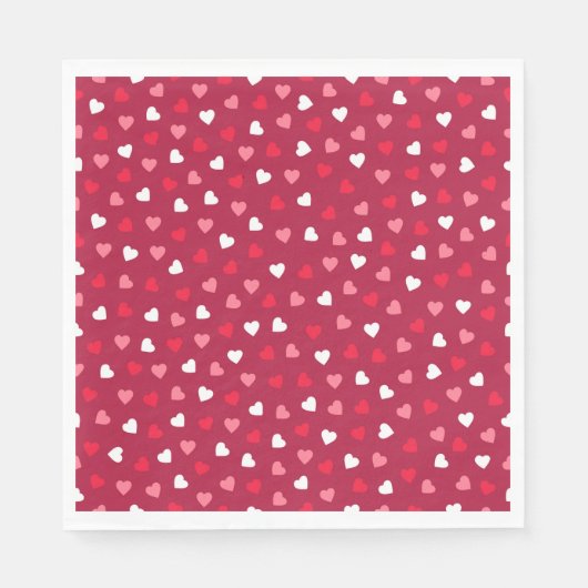Tiny Valentine Hearts in Rot-Weiß-Rosa Serviette (Vorderseite)