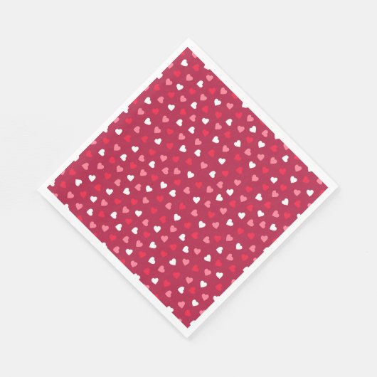 Tiny Valentine Hearts in Rot-Weiß-Rosa Serviette (Ecke)