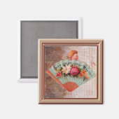 Tiny Viktorianisch Ladys' Fan Print Magnet (Vorderseite/Rückseite)