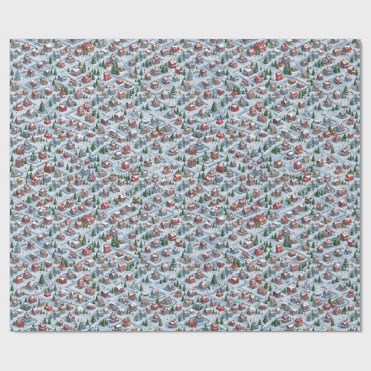 Tiny Village - Design 2 Wrapping Paper Geschenkpapier (Flach)