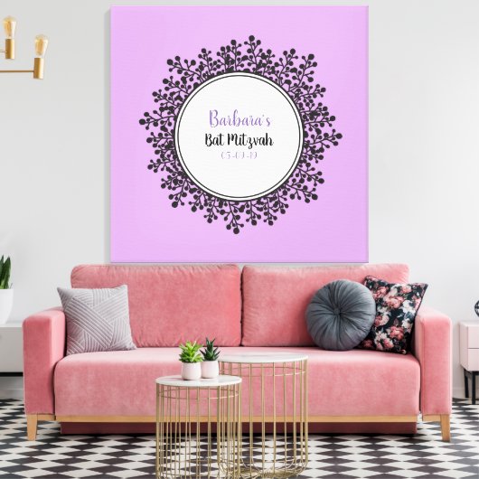 TINY VINES Bat Mitzvah Sign-In Board Leinwanddruck (Insitu (Wohnzimmer))