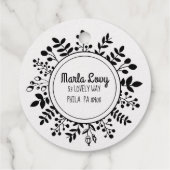 TINY VINES Circle Return Address Gold Foil Stamp Geschenkanhänger (Rückseite)