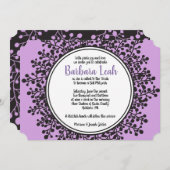 TINY VINES Circular Bat Mitzvah Einladung (Vorne/Hinten)