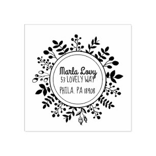 TINY VINES Circular Rücksendeadresse Briefmarke Gummistempel