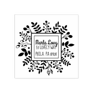 TINY VINES Square Rücksendeadresse Briefmarke Gummistempel