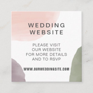 Tiny Watercolor Moderne Hochzeitswebsite Begleitkarte
