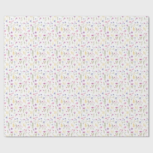 Tiny Watercolor-Wildblumen Geschenkpapier (Flach)