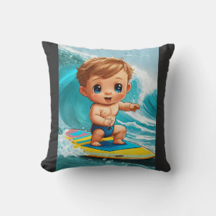 Tiny Wave Rider - Baby Surfer Vibes Kissen