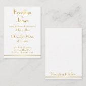 Tiny White Golden Great Gatsby Hochzeitseinladunge Begleitkarte (Vorne/Hinten)