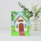 Tiny White Hütte Wedding Danke Postcard Postkarte (Stehend Vorderseite)