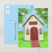Tiny White Hütte Wedding Danke Postcard Postkarte (Vorne/Hinten)