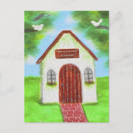 Tiny White Hütte Wedding Danke Postcard Postkarte (Vorderseite)
