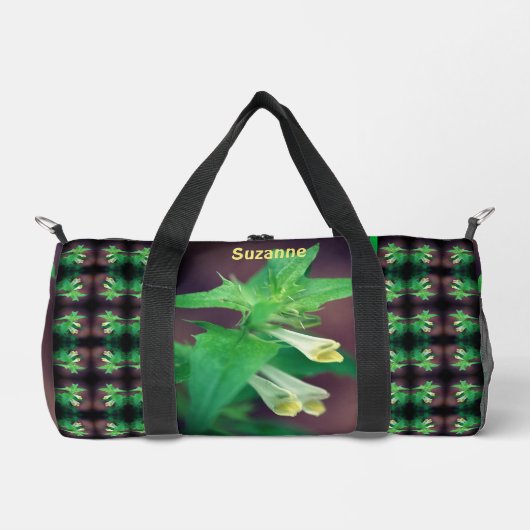 Tiny White Wildblume Personalisiert Duffle Bag (Vorderseite)